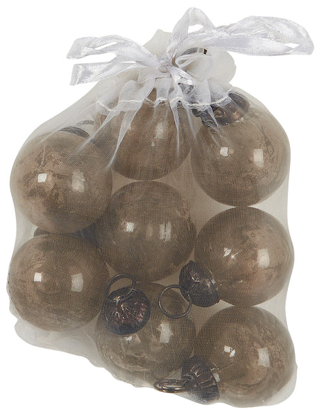 Bag of Mini Glass Baubles - Fog colour