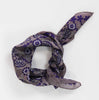 Hand-Printed Small Square Silk Scarf in Box - Caraibes Purple