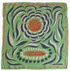 Hand-Printed Small Square Silk Scarf in Box - Forget Me Not Khaki