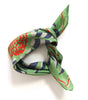 Hand-Printed Small Square Silk Scarf in Box - Forget Me Not Khaki