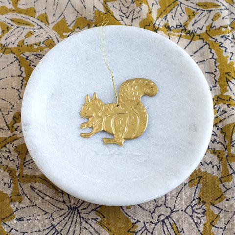 Mini Gold Squirrel Ornament or Tag