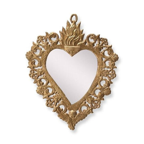Mirror Maria Boncoeurs France Sacred Heart Patinated Tin