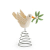 Mistletoe Peace Dove Tree Topper - Hand Felted Organic Wool