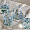 Mottled Sea Blue Glass Tumblers - Set of Four