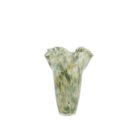 Mottled Sage and Honey Glass Vase