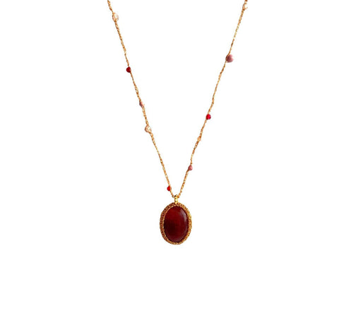 Ary Necklace - Red Carnelian - Ibu Jewels
