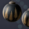 Black and Brass Round Decorative Baubles - Set of Four