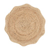 Natural Jute Scalloped  Placemats - Set of Six in Basket