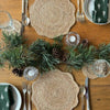 Natural Jute Scalloped  Placemats - Set of Six in Basket