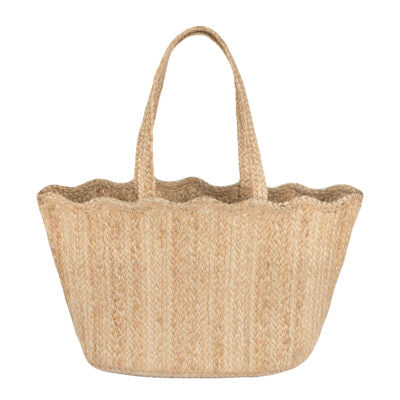 Natural Scallop Tote Bag - Large - Braided Rug Company