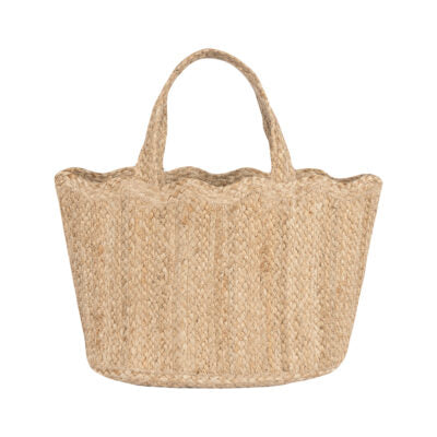 Natural Scallop Tote Bag - Small - Braided Rug Company