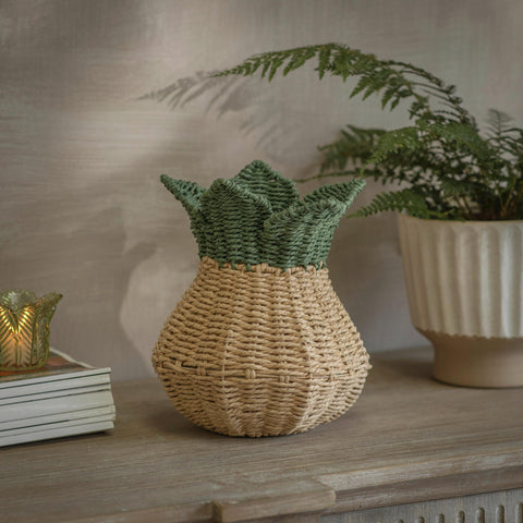 Natural Woven Pineapple Shape Basket - Two Sizes