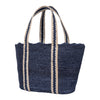 Navy Scalloped Tote Bag - Large - Braided Rug Company