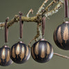 Black and Brass Decorative Baubles - Set of Four