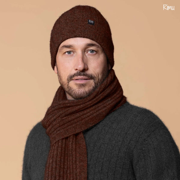Noble Wilde Unisex Possum Merino Rib Beanie Hat - Rimu