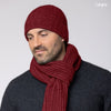 Noble Wilde Unisex Possum Merino Rib Beanie Hat - Sangria