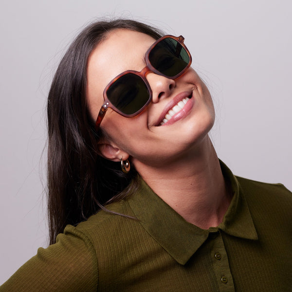 Izipizi Sunglasses - Style Office (oversized, square) - Havane