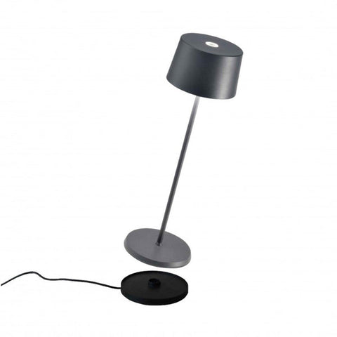 Zafferano Rechargeable Table Lamp - Olivia - Dark Grey