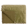 Olive Green Velvet Bedspread or Throw