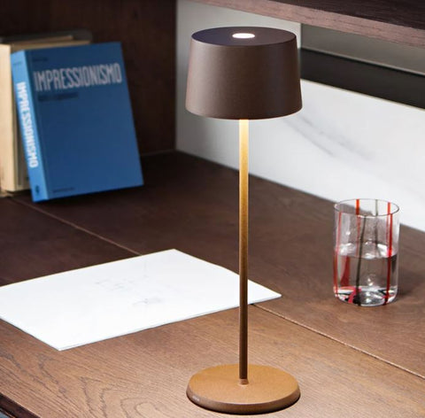 Zafferano Rechargeable Table Lamp - Olivia - Corten (Rust)