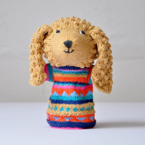 Organic Cotton Hand Puppet - Poodle - Caramel