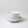 Organic Cup and Saucer Set fine white ceramic