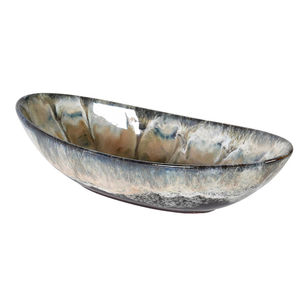 Oval Reactive Glaze Bowl - Ocean