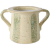 Green Stripe Terracotta Pot with Handles