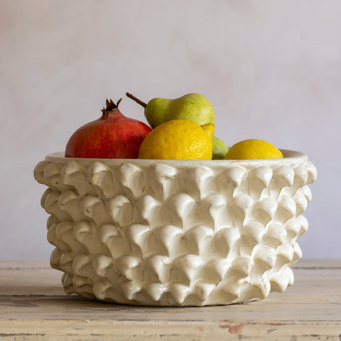 bobble design cream ceramic bowl