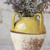 Rustic Glazed Jar Vase with Handles - Dijon