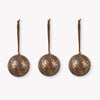 Papier-Mâché Sprig Bauble - Cocoa and Gold - Set of Three