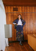 Parsley Seed Navy Wool Scarf - One Hundred Stars