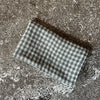 Stonewashed Linen Napkin or Placemat - Small Pigeon Green Check  - Set of Four