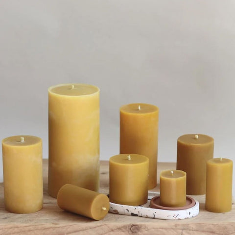 Pure Beeswax Pillar Candle - Various Sizes