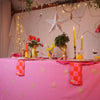 Pink and Orange Checkerboard Napkins - Set of Four