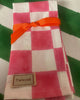 Pink and White Checkerboard Napkins - Set of Four