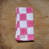 Pink and White Checkerboard Napkins - Set of Four