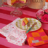 Pink and Yolk Checkerboard Napkins - Set of Four