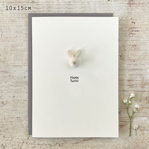 Felted Pom Pom Bunny Easter Card