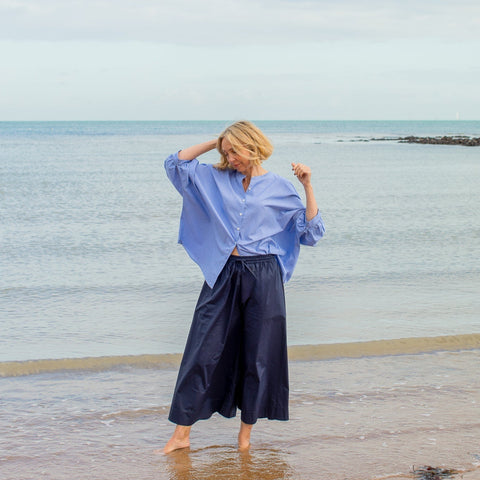 Poppy Pure Cotton Shirt from Chalk - Blue