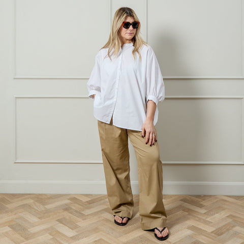 Poppy Pure Cotton Shirt from Chalk - White