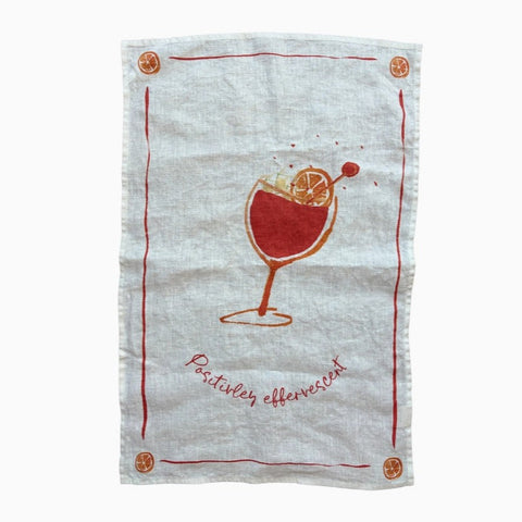 Positively Effervescent - Aperol Spritz - Linen Tea Towel