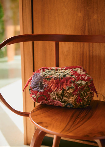 Primula Berry Velvet Pouch - One Hundred Stars