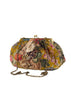 Large Quilted Velvet Kiss Lock Bag - Primula Gold - One Hundred Stars