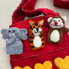 Handmade Finger Puppet Bag - Wild Animals A - Fairtrade