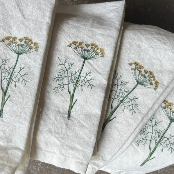 Printed Cotton and Linen Napkins - Set of Four