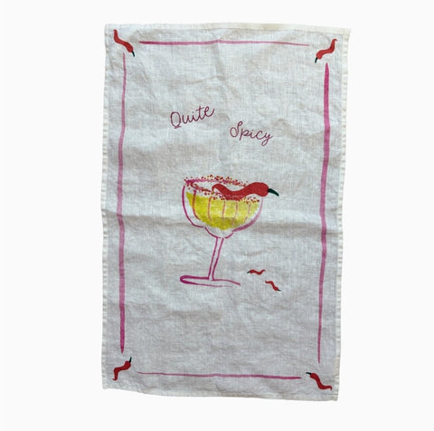 Quite Spicy - Picante Spicy Margs - Linen Tea Towel