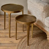 Round Cast Metal Side Table - Two Size Options