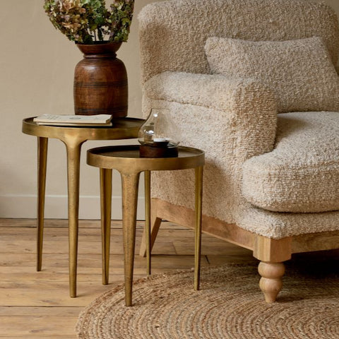 Round Cast Metal Side Table - Two Size Options
