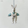 Little Hanging Felt Rabbit - Cream Dungarees